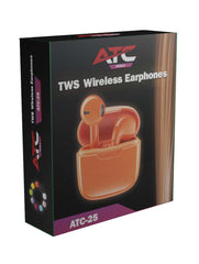 Ασύρματα Ακουστικά Earbuds ATC-25 TWS Πορτοκαλί