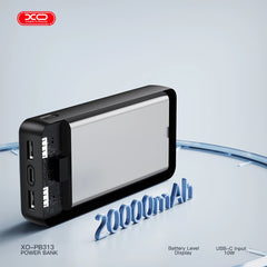XO PB313 Powerbank 20000mAh Μαύρο