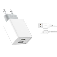 XO L65EU 2.4A Φορτιστής με Διπλή Θύρα USB για Micro