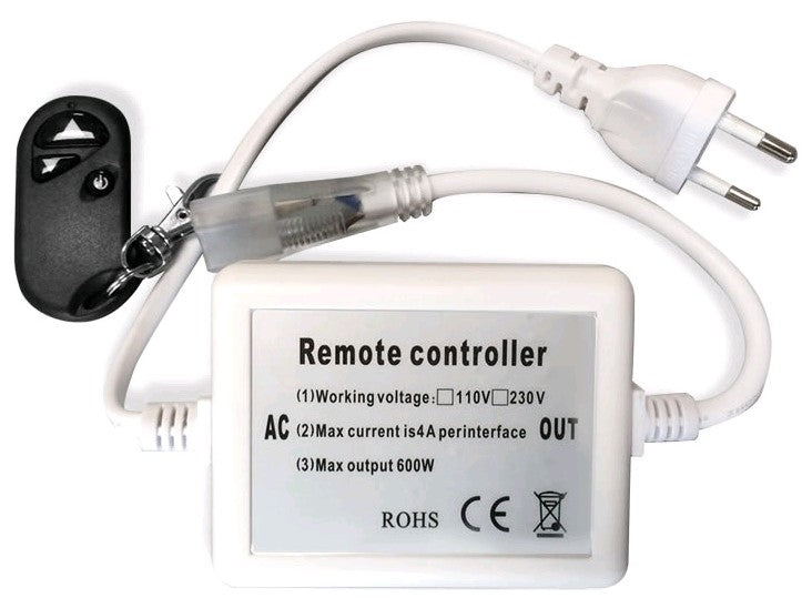 Avide Τηλεχειριστήριο RF και Ελεγκτής LED Ταινίας 220V 600W με Ντίμερ 5050 SMD