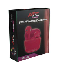 Ασύρματα Ακουστικά Earbuds ATC-25 TWS Φούξια