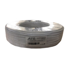 ATC-500 RG59 CCS+ 2x0.50mm Καλώδιο CCTV Λευκό 100m