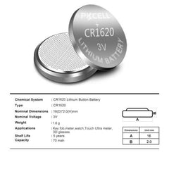 Pkcell Μπαταρία Κουμπί Λιθίου CR1620-1B (1τμχ)