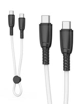 XO NB-Q248B Suluo Series Φορητό Καλώδιο Σιλικόνης Type-c σε Type-C 60W 25cm Strip Λευκό