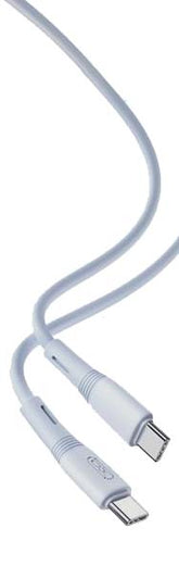 XO NB-Q226B 60W Καλώδιο Μεταφοράς Δεδομένων Type-C σε Type-C 1m Σιλικόνης Μπλε