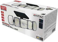 Entac Ηλιακό Φωτιστικό Τοίχου Πλαστικό 2.5W SMD CCT 5 Κεφαλές με PIR + IR