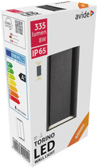 Avide Επιτοίχιο Φωτιστικό Εξωτερικού Χώρου Torino 2 Way LED 8W Λευκό 4000K IP65