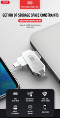 XO U50 Στικάκι & Αντάπτορας Type-C σε USB OTG USB 3.0 Έκδοση 32GB