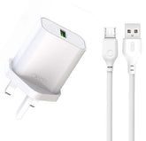 XO L103 (UK) QC3.0 18W Φορτιστής με Καλώδιο Micro (NB103)