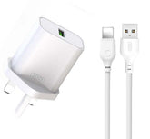 XO L103 (UK) QC3.0 18W Φορτιστής με Καλώδιο Lightning (NB103)