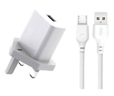 XO L99 (UK) Φορτιστής με Καλώδιο Micro 2.4A