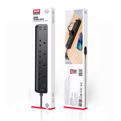 XO WL12 Πολύπριζο (UK) Υποδοχή 4USB 1.8μ