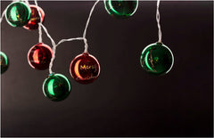 Entac Χριστουγεννιάτικα Λαμπάκια Εσωτερικά Χρωματιστές Μπάλες 55mm 10 LED Θερμό 1,65μ