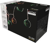 Entac Χριστουγεννιάτικα Λαμπάκια Εσωτερικά Χρωματιστές Μπάλες 55mm 10 LED Θερμό 1,65μ