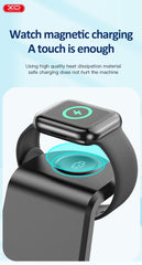 WX035 Ασύρματος Φορτιστής 3 σε 1 με Πολλαπλές Λειτουργίες Μαύρο