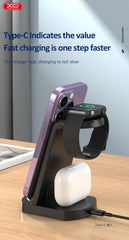 WX035 Ασύρματος Φορτιστής 3 σε 1 με Πολλαπλές Λειτουργίες Μαύρο