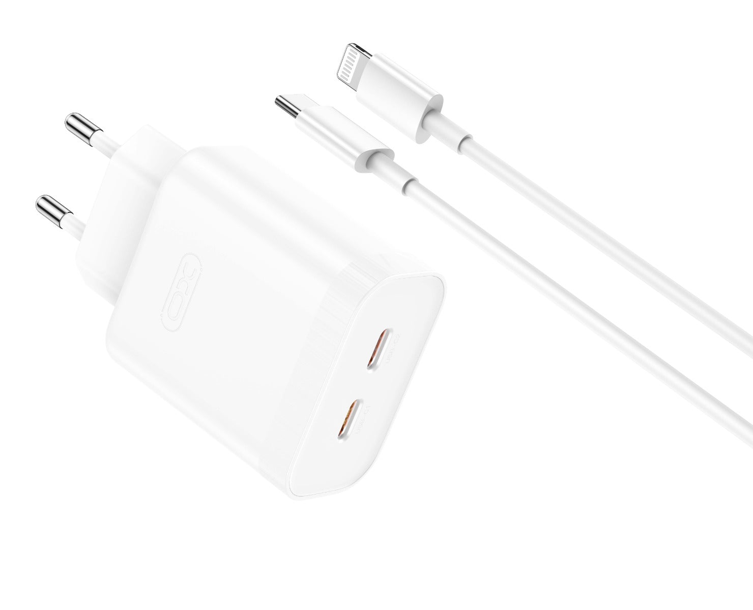 XO L105 (EU) 35W Διπλός Φορτιστής Ταχείας Φόρτισης Type-C με Καλώδιο Lightning