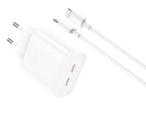 XO L105 (EU) 35W Διπλός Φορτιστής Ταχείας Φόρτισης Type-C με Καλώδιο Lightning