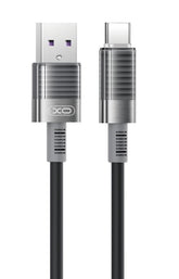 XO NB282 Καλώδιο Γρήγορης Φόρτισης Σιλικόνης 6A Type-C Μαύρο