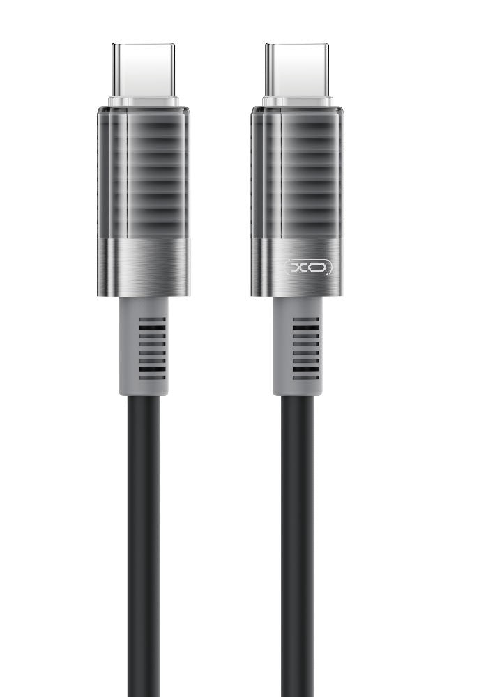 XO NB-Q282B Καλώδιο Σιλικόνης Type-C σε Type-C 60W Μαύρο 1m