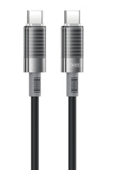 XO NB-Q282B Καλώδιο Σιλικόνης Type-C σε Type-C 60W Μαύρο 1m