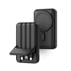 XO PR288 Powerbank Ταχείας Φόρτισης 15W με 3 Ενσωματομένα Καλώδια & Ασύρματη Φόρτιση PD20W 10000mAh