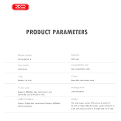 XO HUB014A Πλαστικός Φορητός Πολυαντάπτορας 4 σε 1 (Micro σε USB 3.0 + 2x USB 2.0 + TF)