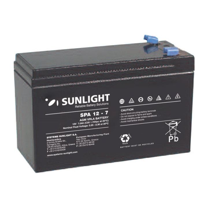 Sunlight Μπαταρία Μολύβδου 12V 7A(4.8mm)