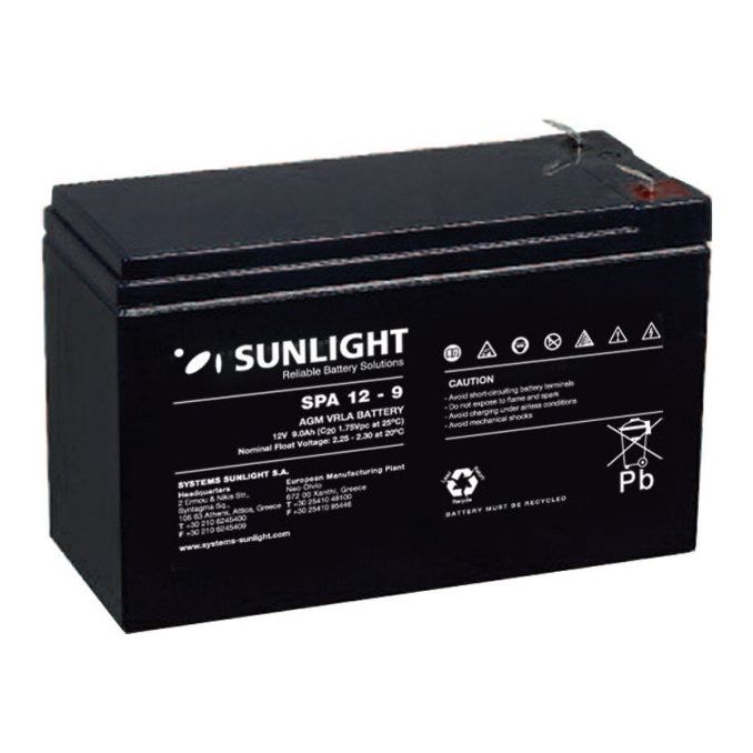 Sunlight Μπαταρία Μολύβδου 12V 9A