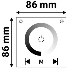Avide Τηλεχειριστήριο Αφής και Ελεγκτής για LED Ταινία 12V 96W Χωνευτό με Ντίμερ