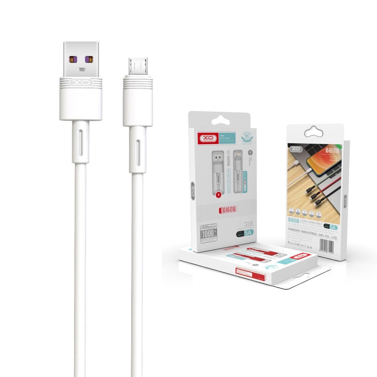 XO NB166 5A Καλώδιο Γρήγορης Φόρτισης για Micro Άσπρο