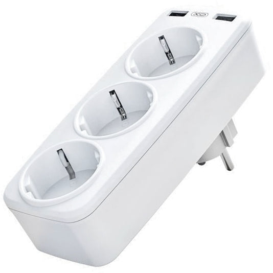 XO WL08 Πολύπριζο EU Smart Τοίχου (3AC+2USB 2.4A) Λευκό