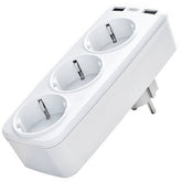 XO WL08 Πολύπριζο EU Smart Τοίχου (3AC+2USB 2.4A) Λευκό