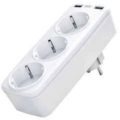 XO WL08 Πολύπριζο EU Smart Τοίχου (3AC+2USB 2.4A) Λευκό