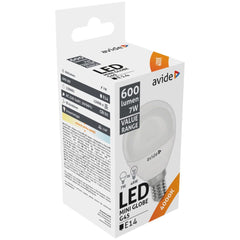 Avide Λάμπα LED Σφαιρική 7W E14 Λευκό 4000K Value