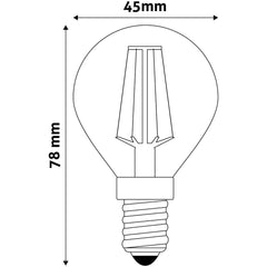 Avide Λάμπα LED Filament Σφαιρική 4W E14 360° Λευκό 4000K