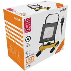 Avide LED Προβολέας Slim SMD 10W με Βάση 1.5m Λευκός 4000K