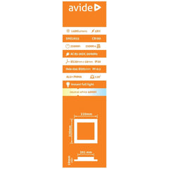 Avide LED Φωτιστικό Οροφής Χωνευτό Τετράγωνο Αλουμίνιο 18W Λευκό 4000K