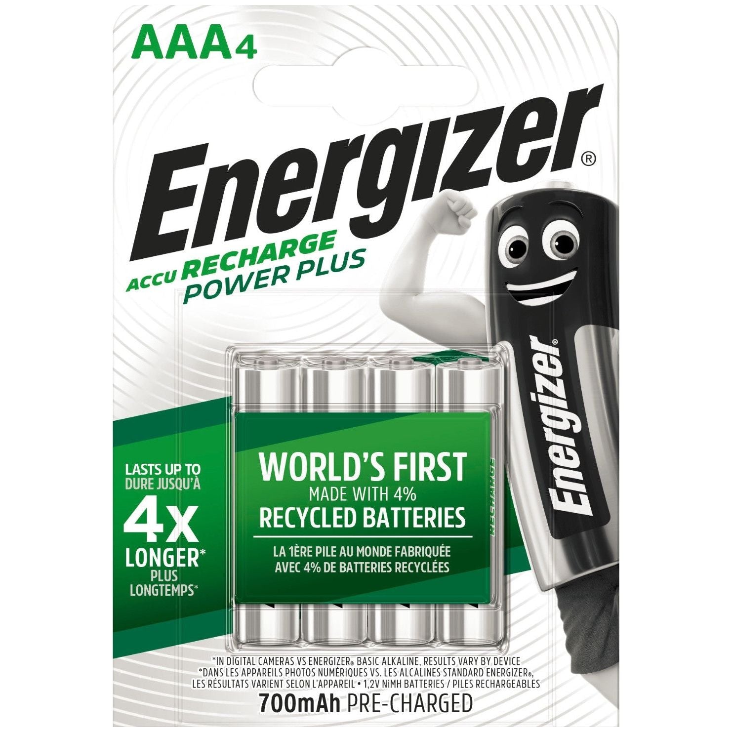 Energizer Επαναφορτιζόμενες Μπαταρίες AAA 700mAh (4τμχ)