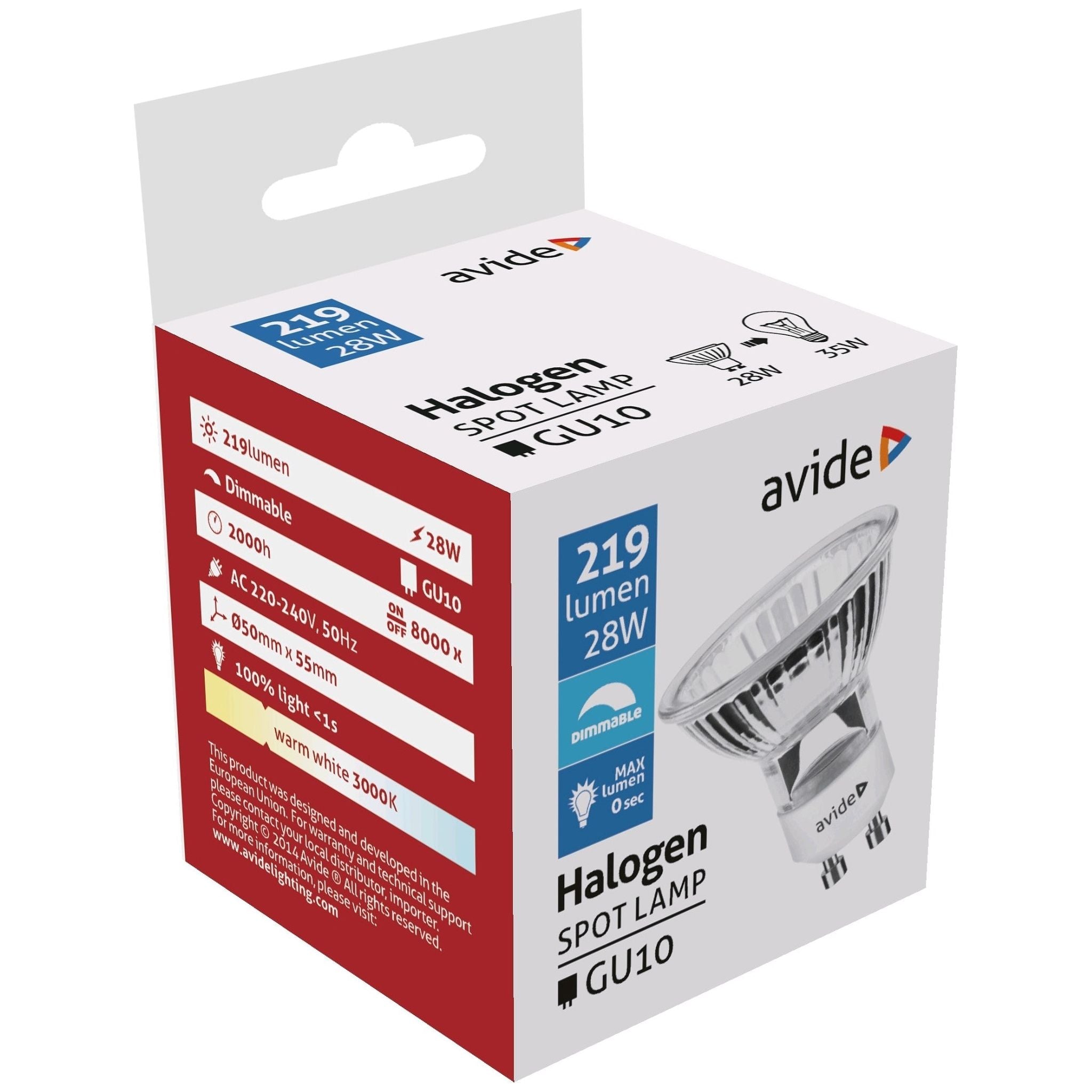 Avide Λάμπα Αλογόνου GU10 28W