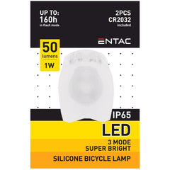 Entac Φως Ποδηλάτου Πλαστικό Άσπρο