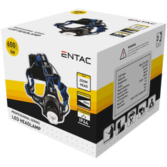 Entac Φακός Κεφαλής Zoom 5W Αλουμινίου