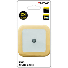 Entac Φωτάκι Νυκτός 0.5W Τετράγωνο Θερμό Πορτοκαλί