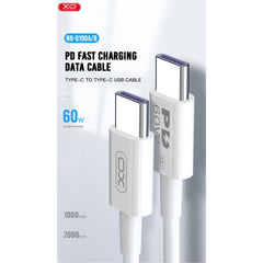 XO NB-Q190B 60W Καλώδιο Φόρτισης Type-C σε Type-C 2m