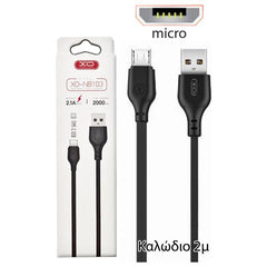 XO NB103 Καλώδιο Φόρτισης Micro 2m Μαύρο