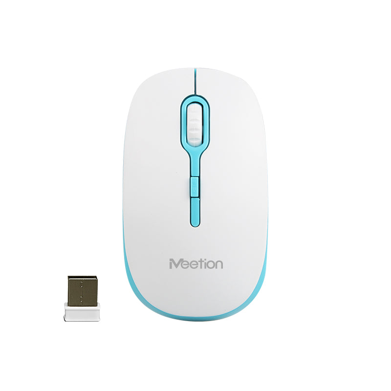 Meetion MT-R547 Ασύρματο Ποντίκι 2.4G Λευκό & Μπλε