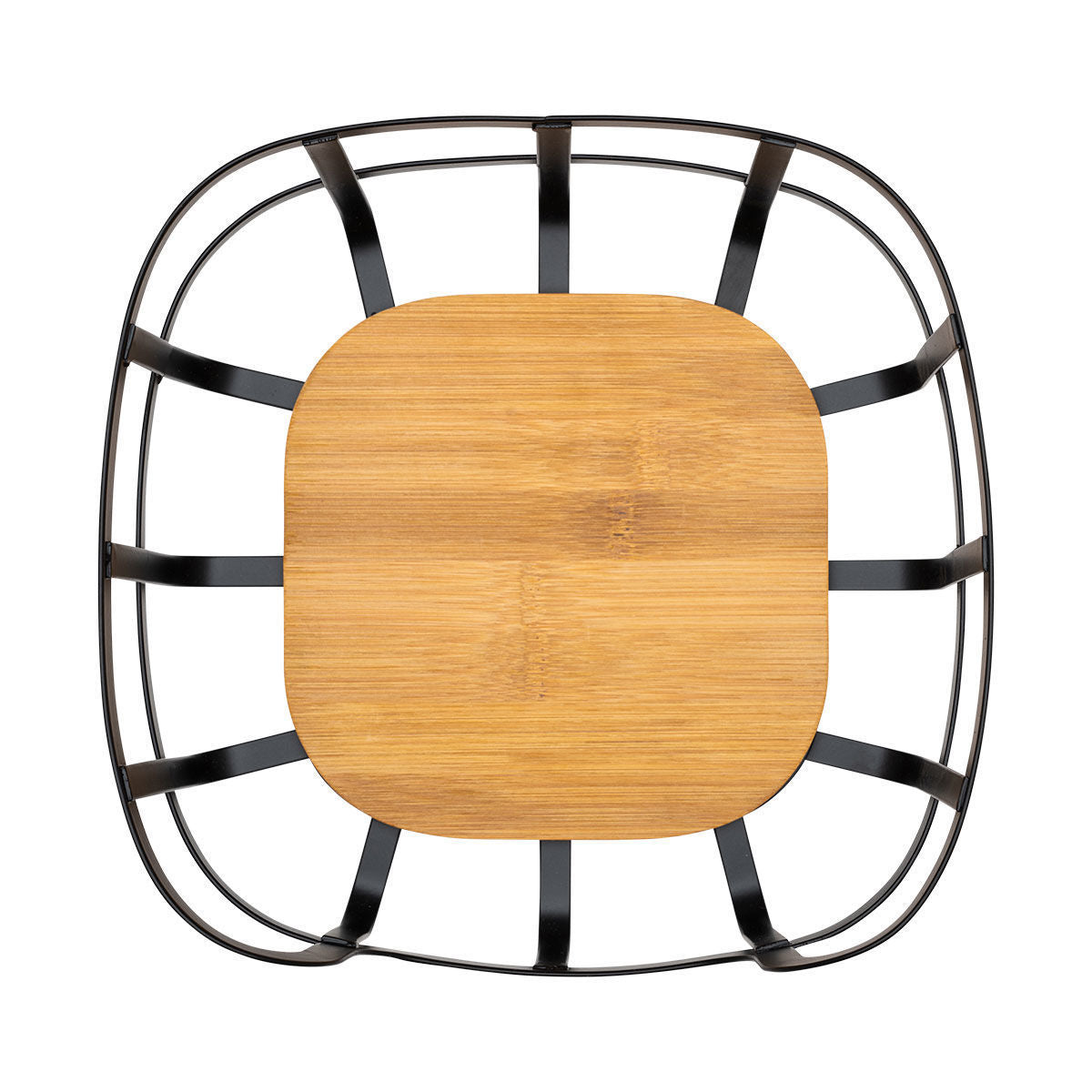 ESTIA ΦΡΟΥΤΙΕΡΑ BAMBOO ESSENTIALS ΜΕΤΑΛΛΙΚΗ 24x24x12.7cm ΜΑΥΡΗ