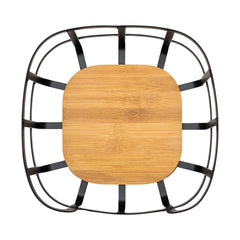 ESTIA ΦΡΟΥΤΙΕΡΑ BAMBOO ESSENTIALS ΜΕΤΑΛΛΙΚΗ 24x24x12.7cm ΜΑΥΡΗ