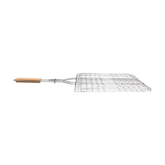 ESTIA ΣΧΑΡΑ ΨΗΣΙΜΑΤΟΣ BARBECUE ΜΕΤΑΛΛΙΚΗ 60x40cm ΜΕ ΞΥΛΙΝΗ ΛΑΒΗ
