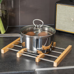 ESTIA BAMBOO ESSENTIALS COOKWARE BASE WITH STAINLESS STEEL FOLDABLE 22x21.3x2.2cm